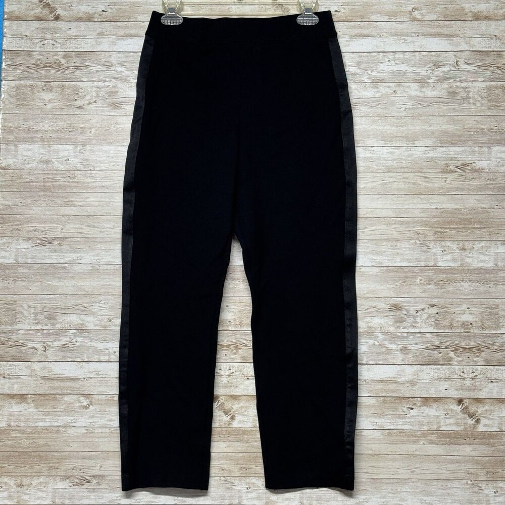 Spanx The Perfect Pants Black Tuxedo Stripe Womens M Casual Work 20287R